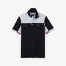 Grey colour-block polo in cotton pique
