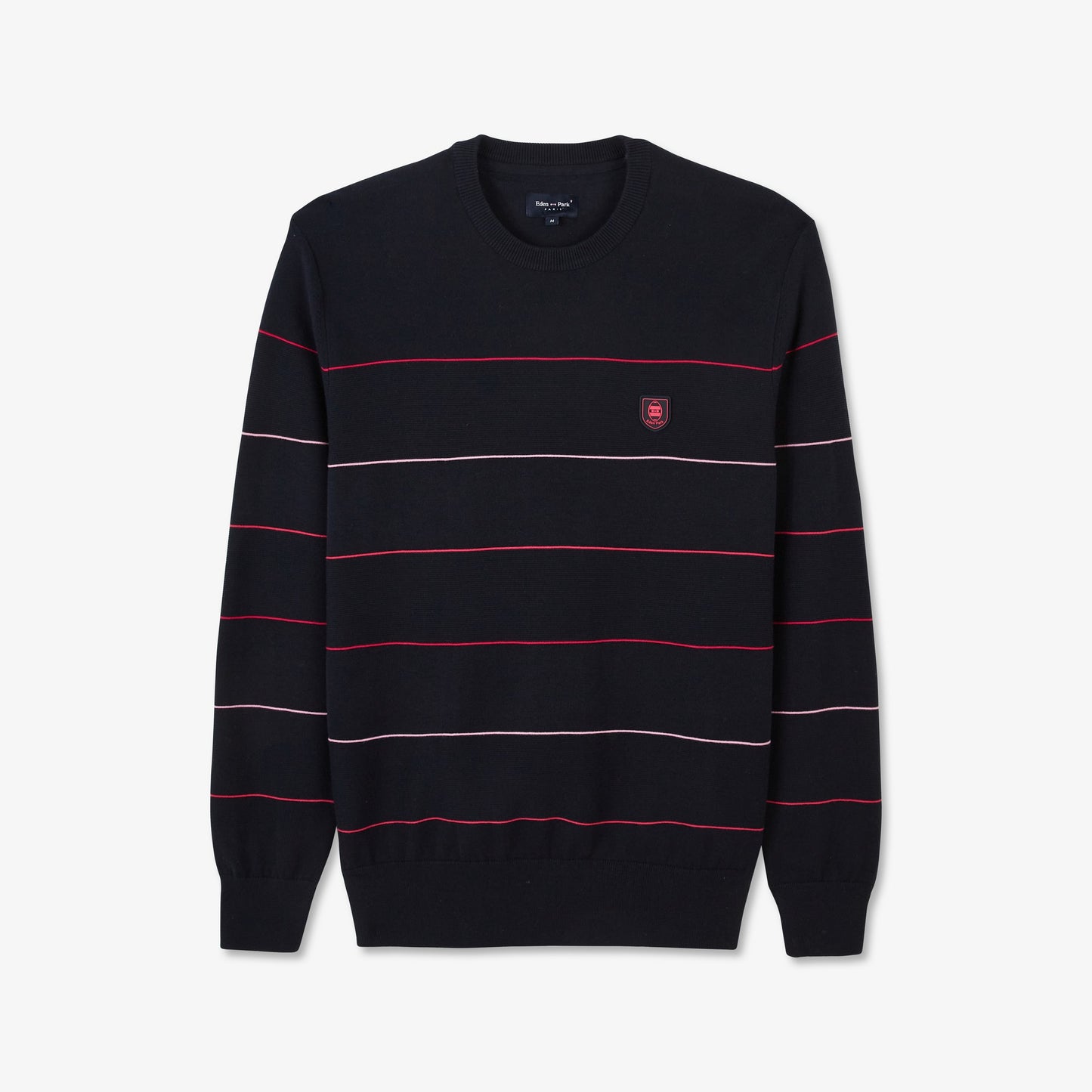 Dark blue striped jumper in combination knit