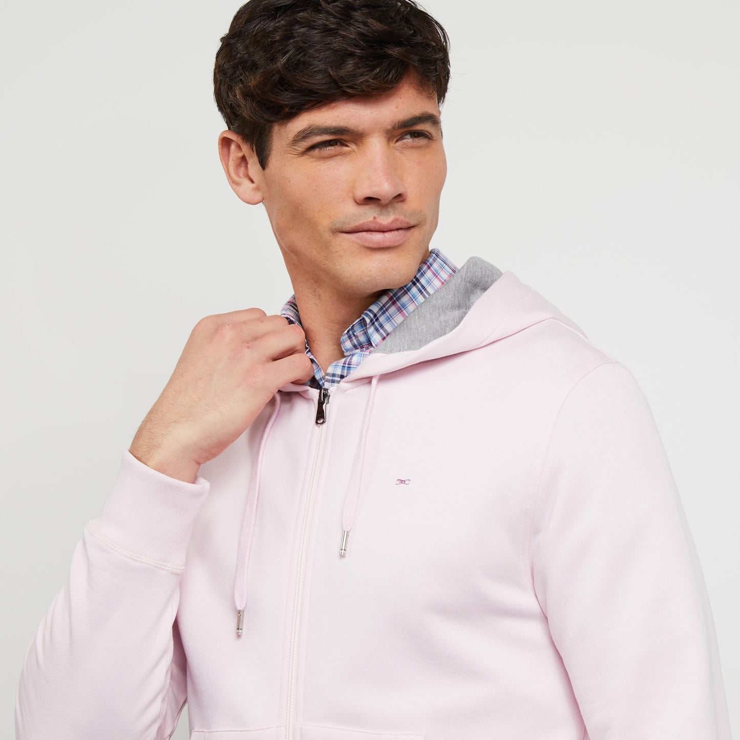 Light pink zipped sweatshirt with hood