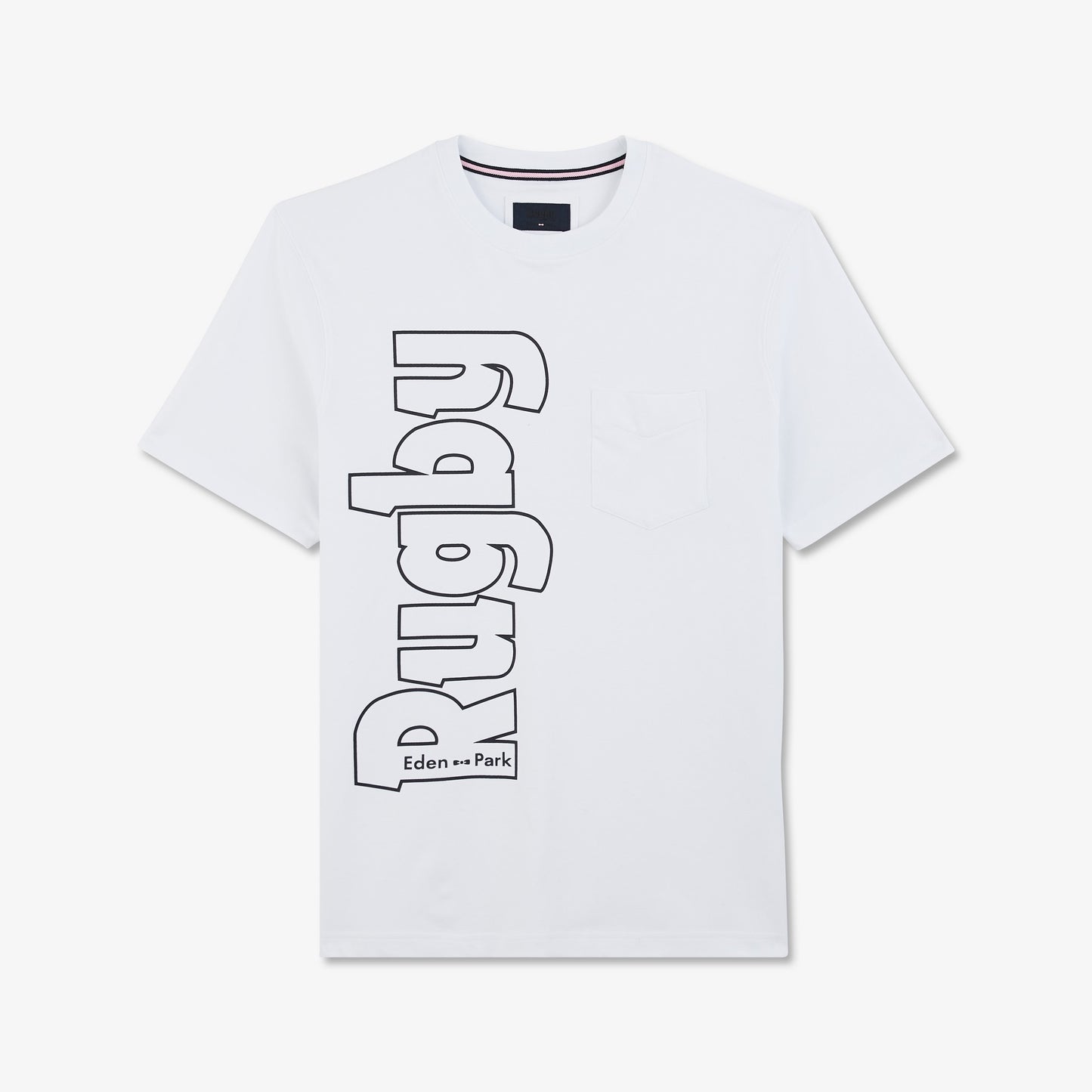 White T-shirt with rugby inscription