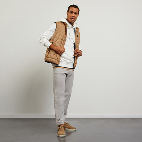 Beige sleeveless puffa jacket - Image 1