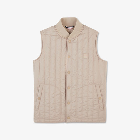 Beige sleeveless puffa jacket - Image 2