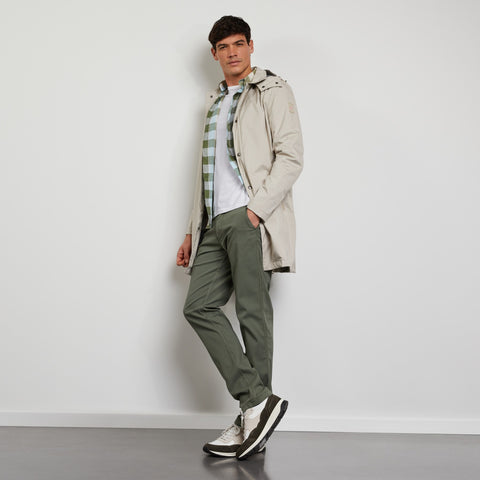 Mid-length beige parka - Image 1