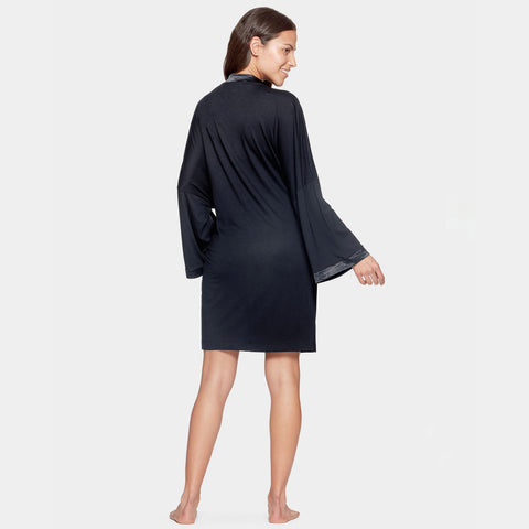 Pink kimono in stretch modal - Image 2