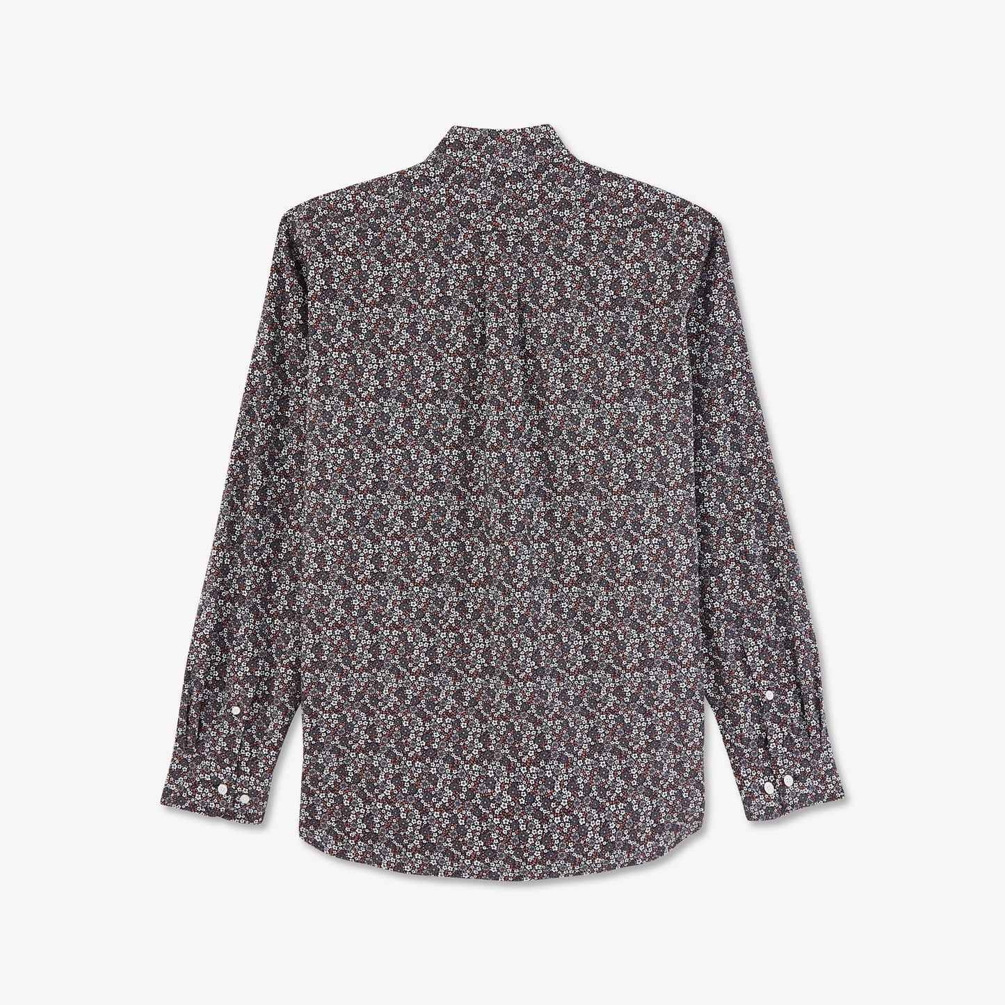 Brown shirt in floral cotton poplin