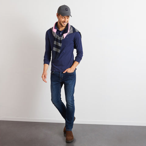 Blue long-sleeved polo - Image 3
