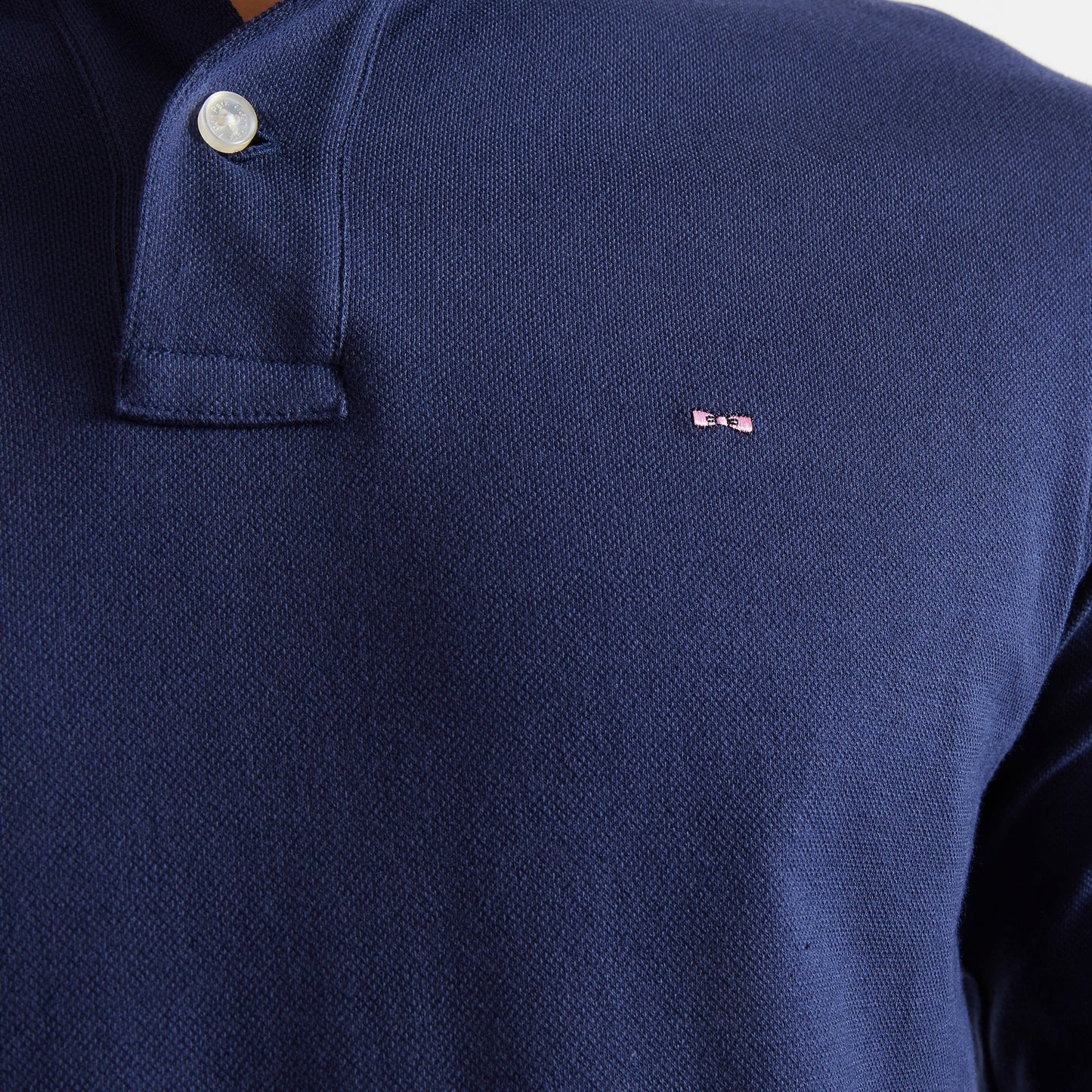Blue long-sleeved polo