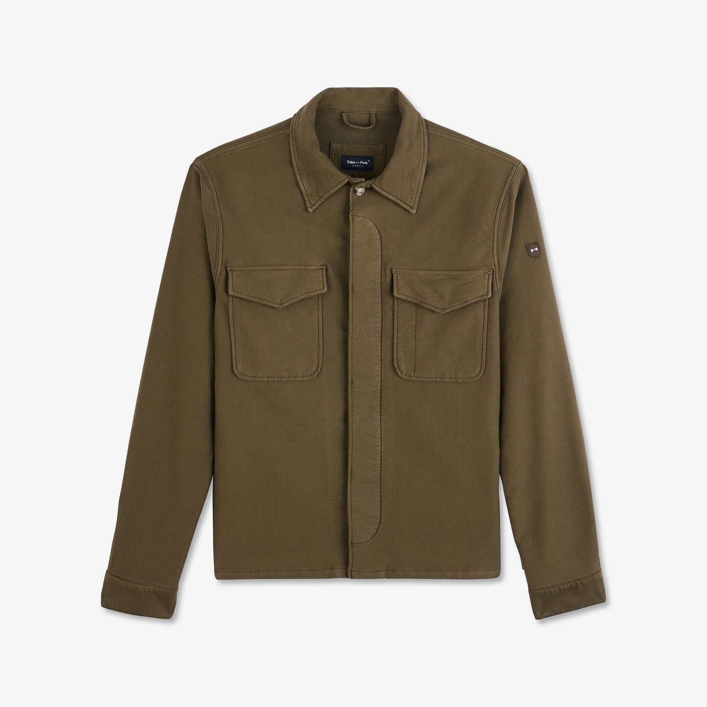Khaki twill overshirt